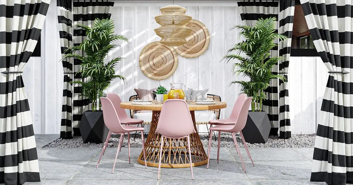 Illustrative visual: landscaped outdoor lounge and dining for L&T Aravista Sector 81-86